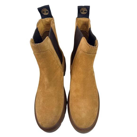 Timberland Cortina Valley Chelsea Boots Womens 7 Wheat Nubuck Lug Sole Pull On - Picture 6 of 13